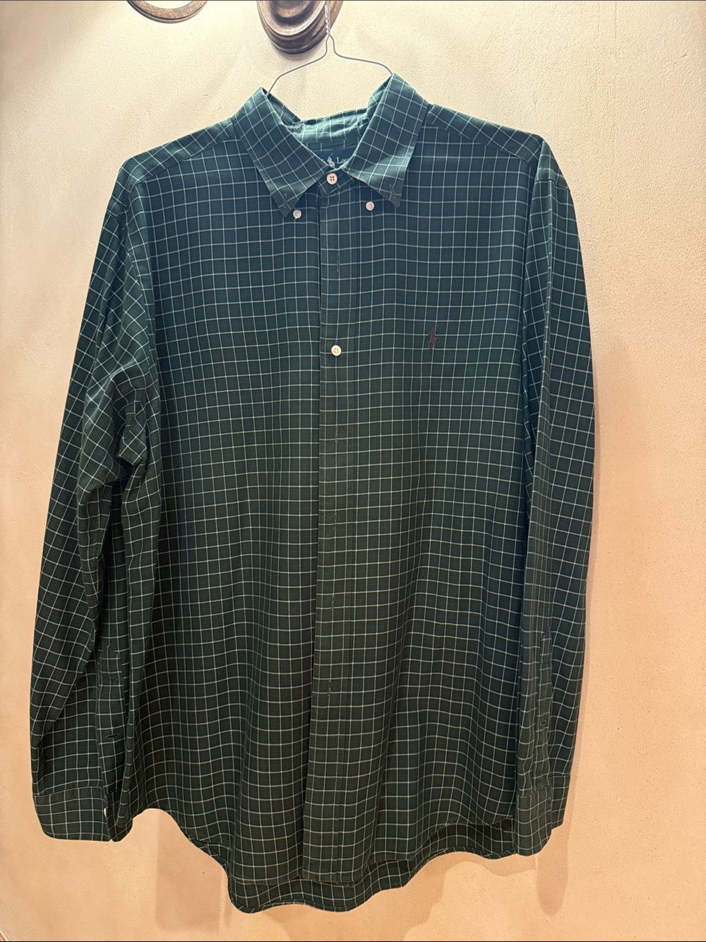 Ralph Lauren Dark Green Windowpane Button-Down Shirt